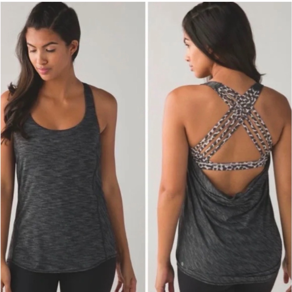 Lululemon wild tank heathered gray and animal print